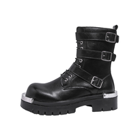 Personnalisation en usine, personnalisation du logo, OEM, ODM, nouvelle collection automne-hiver, bottes pour hommes en similicuir à semelle épaisse