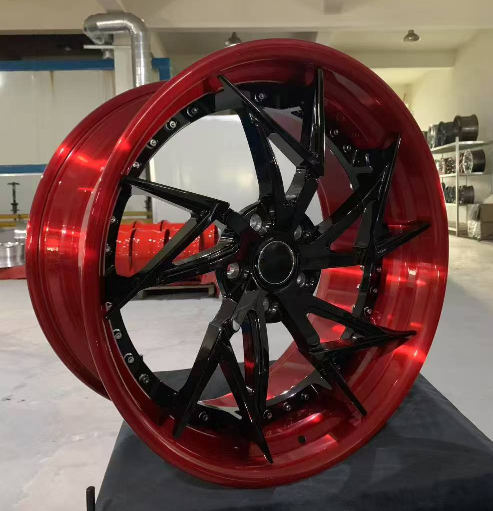 22 inch car rims red and black
