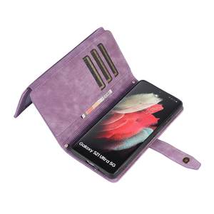 <span class=keywords><strong>Pochette</strong></span> portefeuille à fente pour carte PU à fermeture éclair avec coque de téléphone à fermeture magnétique pour Samsung <span class=keywords><strong>S22</strong></span> S23 Plus S24 <span class=keywords><strong>Ultra</strong></span> - Product Image 6