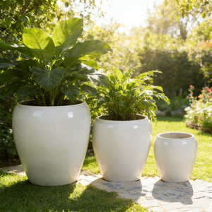 Grands pots <span class=keywords><strong>de</strong></span> jardin en céramique d'extérieur, contenants décoratifs pour plantes pour patio, <span class=keywords><strong>cour</strong></span>, balcon - Product Image 1