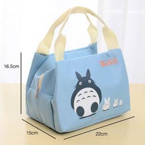 Bolsa de almuerzo aislada con diseño de dibujos animados, tela Oxford con cremallera para niños y adultos, para viajes y uso al aire libre - Product Image 2