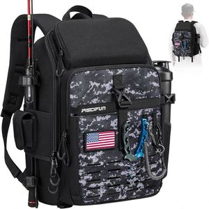 Mochila de Pesca con Muestra Gratis, Bolsa de Pesca Grande con Soportes para Cañas, 4 Cajas de Aparejos y Cubierta Protectora para la Lluvia - Product Image 1
