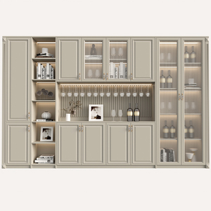 Aparador <span class=keywords><strong>de</strong></span> Lujo con Estante para Copas <span class=keywords><strong>de</strong></span> Vino, Vitrina con Puerta <span class=keywords><strong>de</strong></span> Vidrio Estriado, Mueble <span class=keywords><strong>de</strong></span> Comedor Personalizado, Alacena, Unidad <span class=keywords><strong>de</strong></span> Pared, Directo <span class=keywords><strong>de</strong></span> Fábrica - Product Image 2