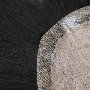 Parrucchino in Veri <span class=keywords><strong>Capelli</strong></span> Umani per <span class=keywords><strong>Uomo</strong></span>, Varie Taglie, <span class=keywords><strong>Capelli</strong></span> Remy di Grado Superiore con Base in Seta, Tipo di <span class=keywords><strong>Capelli</strong></span> Cinesi - Product Image 2