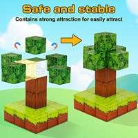 Jouets Blocs Cubes Magnétiques de Construction – Jouet Éducatif Sensoriel STEM en Plastique pour Cadeaux d'Anniversaire d'Enfants
