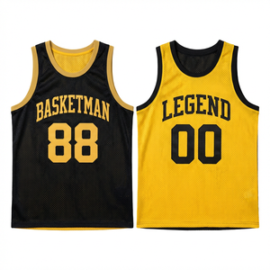 Maillot de basketball réversible vintage personnalisé en maille respirante, ensemble uniforme d'équipe pour l'entraînement et les tournois de ligues communautaires, faible MOQ - Product Image 3