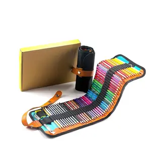 XinyiArt 러시아 뜨거운 판매 전문 3MM 소프트 리드 성인용 롤업 케이스 숫돌 50 색 색연필 세트 컬러