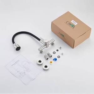 Modern Stainless Steel Four-Function Hot/Cold Water Wall-<b>Mounted</b> Kitchen Faucet Single Handle Pull-Out <b>Spray</b> Ceramic Valve Core - Product Image 6