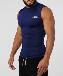 Canottiere da ginnastica in poliestere Spandex con colletto alto da <span class=keywords><strong>uomo</strong></span> personalizzate canottiere senza maniche per <span class=keywords><strong>sport</strong></span> da Fitness di migliore qualità - Product Image 4