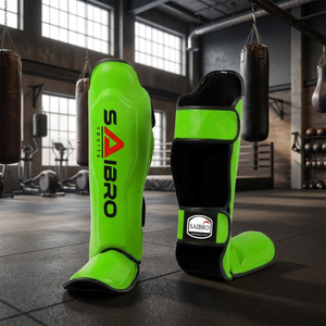 High Quality Saibro/OEM Custom Logo Printed Shin Pads <b>Instep</b> Guard Professional MMA Kickboxing Gear Made Synthetic Leather - Product Image 4