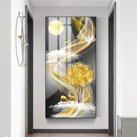 Tableau mural rectangulaire décoratif en toile à plumes noires nordiques, encadré en aluminium, pour salon et décoration intérieure