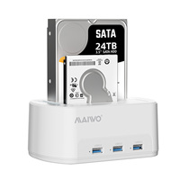 MAIWO 2 Bays Tool Free USB 2.5"/3.5" SATA HDD / SSD Docking Station HUB Duplikator Kloning Hard Disk Drive Dock Dengan 3 USB A