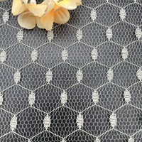 Tissu en maille de nylon blanc 23 g/m² respirant, léger (1 mm), 100 % nylon, pour robes de soirée et robes à paillettes, tissu tulle, tissu dentelle