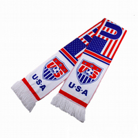 Europäischer Acryl-Strickschal mit Polen-Flaggen-Design Hochwertiger Jacquard-Fußballschal für Polnische Fußballfans
