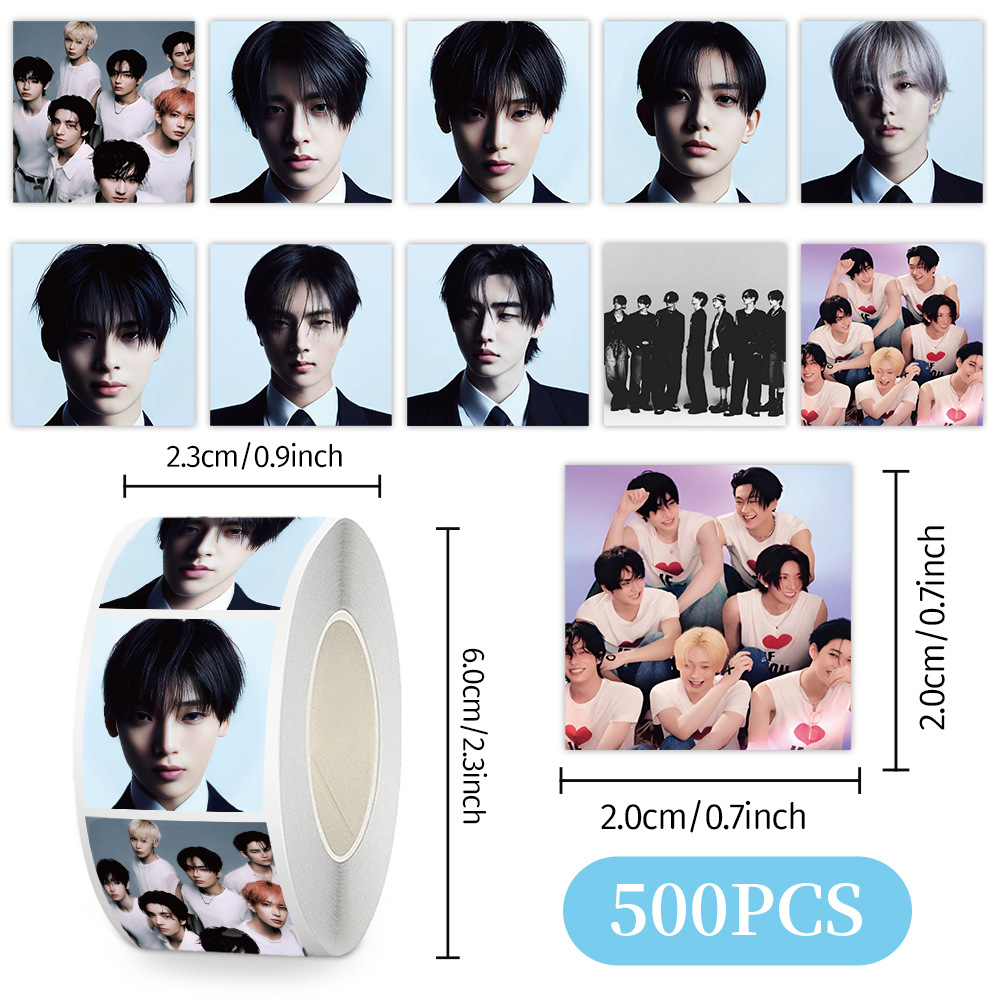 Costume de groupe pour garçons, photos d'identité, 500 autocollants/rouleau