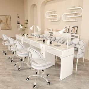 Modern Manicure <b>Table</b> Nail Bar Station Pedicure Salon Furniture Nail Dust Desk Nail <b>Tables</b> Metal Top Beauty Salon Living Room - Product Image 1