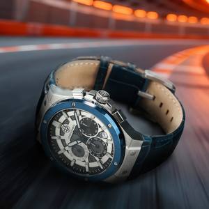 12 월 도매 스포츠 쿼츠 시계 5ATM 방수 스테인레스 스틸 쿼츠 시계 크로노 그래프 손목 시계 - Product Image 4