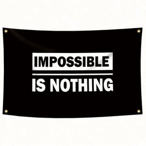 ธงขนาด 3x5 ฟุต (90x150 ซม.) คุณภาพดี ราคาสุดคุ้ม พิมพ์ดิจิทัลตามสั่ง  "Impossible Is Nothing" - Product Image 4