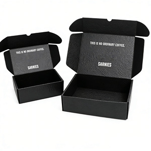 Custom Packing <strong>Box</strong> <strong>Black</strong> Corrugated Cardboard <strong>Box</strong> With Logo For E-commerce <strong>Shipping</strong> Recyclable - Product Image 1