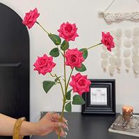 H33 6 Kunstmatige Rozen Kunstbloemen Creatieve Bloemdecoratie Raamdecoratie Fotografie Props voor Binnen Kerstdecoratie