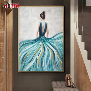 Cuchillo de paleta abstracto moderno, pintura al óleo, lienzo, arte de pared, retrato de bailarina de <span class=keywords><strong>Ballet</strong></span> pintado a mano para la decoración del hogar de la sala de estar - Product Image 5