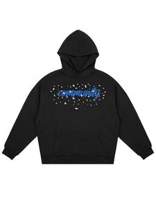 Sweat-shirt à manches longues 100% coton style américain rétro imprimé cœur brisé brodé de diamants de marque tendance - Product Image 3