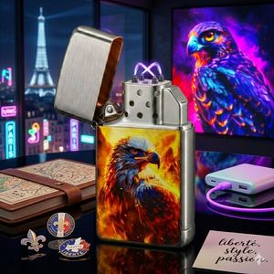 Falcon X Rechargeable 950mAh Type-C <b>Windproof</b> Flameless Plasma Ignition Electric <b>Lighter</b> for Outdoor and Cigarette Use - Product Image 6