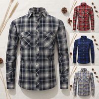 Kemeja Flanel Kotak-kotak Lengan Panjang Pria, Pewarnaan Benang Musim Semi, Gaya Artistik Kasual, Pakaian Luar Jalanan, Kemeja Kancing Model Logger, Layanan OEM, Mesin