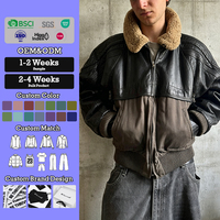 Fabricant OEM, vêtements de luxe sur mesure, veste en cuir pour homme, veste en cuir imperméable pour moto, veste en cuir pour homme, style décontracté, poids lourd