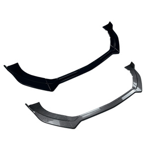 สปลิตเตอร์หน้ารถยนต์ Ford Mustang Mk6 ปี 2015-2017 รุ่น Amp-Z สีดำพ่นเงา ลายคาร์บอนไฟเบอร์ ผิวด้าน สำหรับตกแต่งกันชนหน้า - Product Image 2