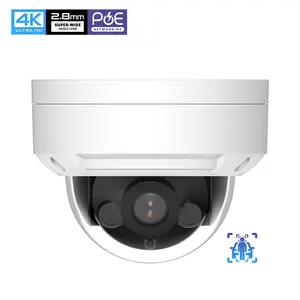 8mp 4K Ultrahd Ik10 Vandaalbestendige Sesurveillance Poe Ip Dome Camera Buitengezicht Mens En Voertuig Detectie 4K Beveiligingscamera