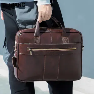 Durable Laptop Shoulder Messenger Bag For Men Handbag Briefcase 15.6 Inch Leather Laptop Bag For Men