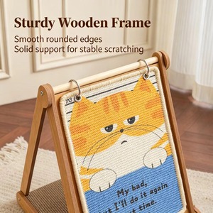 Rascador para Gatos con Diseño de Calendario, de Madera, Tipo A, para Apoyar en la Pared, con Impresión Artística, Sin Desorden, Protector Vertical de Muebles, Suministros para Mascotas - Product Image 5