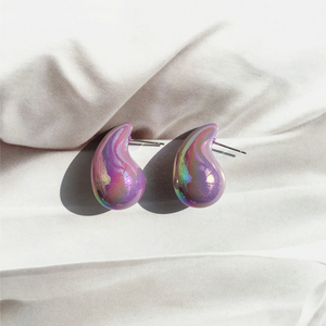 UJBOX mujer lágrima Stud pendientes Multicolor brillo acrílico grueso moda declaración boda fiesta joyería para mujer chica - Product Image 5