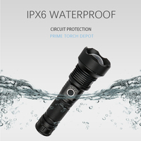 Lampe torche LED XHP50 1100LM, affichage de la puissance, rechargeable par USB, zoom, CRI90, SOS, IP65, 5 modes, 1000M, 6000K, alliage d'aluminium
