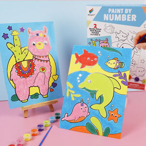 Kit de pintura de tablero de papel preimpreso divertido a granel 6 colores 3 piezas imagen por números Kit de pintura juguete - Product Image 6