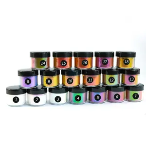 Camaleón-Polvo de Mica de 8 colores, purpurina holográfica para UV y resina epoxi