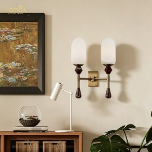 Custom Handmade Modern Luxury Brass Spanish Alabaster Wall <b>Sconce</b> 2-<b>Light</b> for Bedroom Living Room Hallway Staircase OEM ODM - Product Image 3