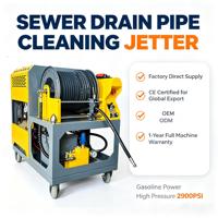 Machine de lavage de canalisations à eau froide JZC 27HP 2900PSI avec démarrage à distance et tuyau rétractable automatique, idéale pour les plombiers