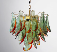 Lustre LED en verre de Murano vintage, design rétro de luxe, hauteur réglable, lumière suspendue longue et moyenne à intensité variable pour salon