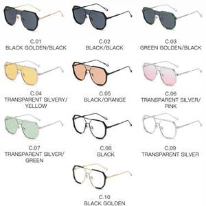Gafas de Sol Transparentes de Gran Tamaño con Logotipo Personalizado, Tendencia 2025, Protección UV400, Doble Puente, Montura Grande, Poligonales, para Hombre y Mujer - Product Image 5