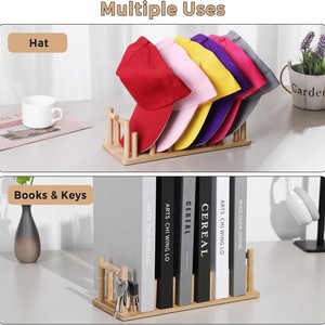 Wooden <b>Hat</b> Rack Baseball Cap Holder Solid Wood Storage <b>Stand</b> Minimalist Design Durable Home Use - Product Image 4
