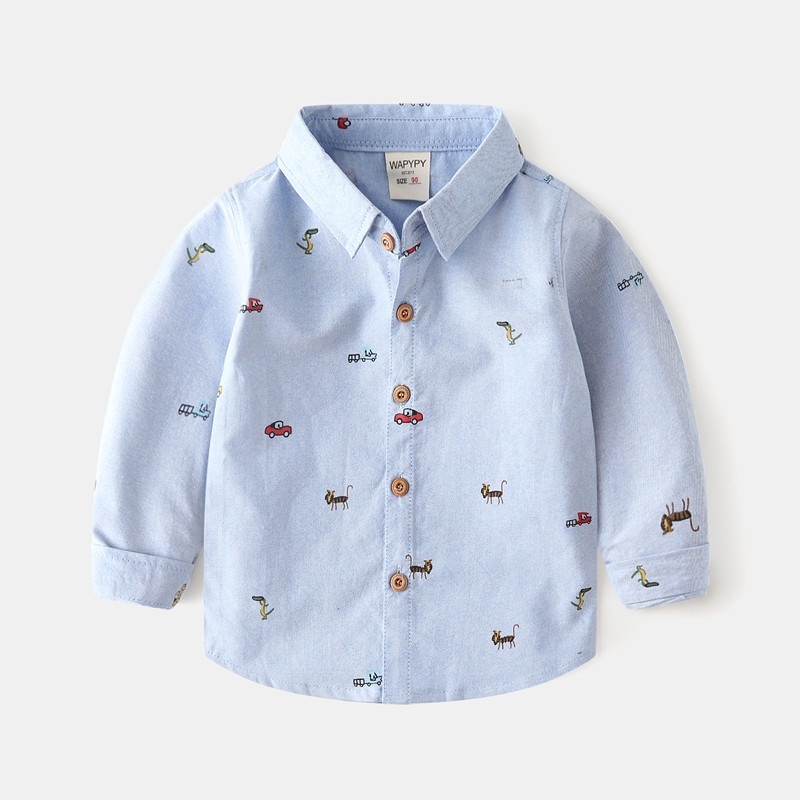 Boys Autumn Cotton Oxford Shirts Long