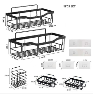 Badezimmer Organizer Regal <span class=keywords><strong>Set</strong></span> Badezimmer Eisen Wandre gal Wasch lagerung Mehrzweck Organisation Lager regale und Regale - Product Image 2