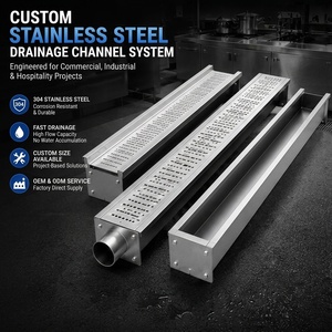 Système de drainage linéaire en acier inoxydable pour <span class=keywords><strong>caniveau</strong></span> de circulation piétonne en construction urbaine extérieure - Product Image 1