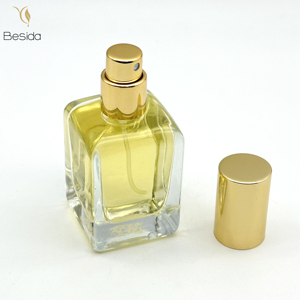 Kostenlose Probe 30ml 50ml klare runde Luxus duft leere Parfüm flasche mit silberner Parfüm-Sprüh pumpe Aluminium kappe - Product Image 4