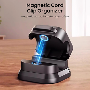 Paquete de 6 clips magnéticos para cables, resistentes y adhesivos, organizadores de cables de escritorio para la gestión de cab - Product Image 2