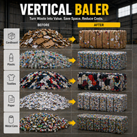 Presse à carton verticale avec presse hydraulique efficace pour la collecte des déchets des supermarchés