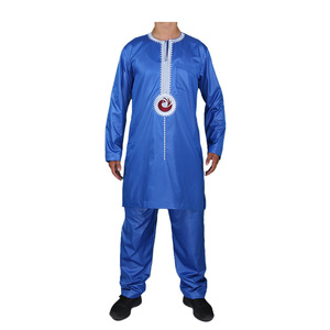 Vêtements islamiques pour hommes, couleurs brillantes, manches longues Kanzu avec pantalon, style décontracté, respirant, pour <span class=keywords><strong>prier</strong></span> - Product Image 5
