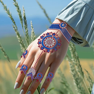 <span class=keywords><strong>Tatuajes</strong></span> Temporales <span class=keywords><strong>de</strong></span> Henna Lavables y Ecológicos, Color Marrón Granate, Diseño <span class=keywords><strong>de</strong></span> Encaje Sexy, Mandala y <span class=keywords><strong>Flores</strong></span> para Cara y Cuerpo - Product Image 3